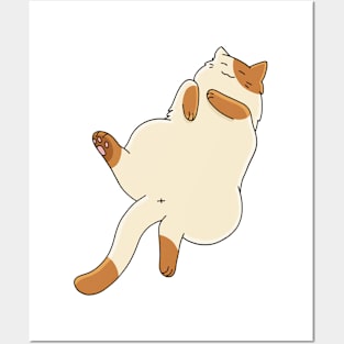 Cute sleeping cat sticker Posters and Art